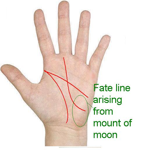 Fate Line and meanings Palm Reading India